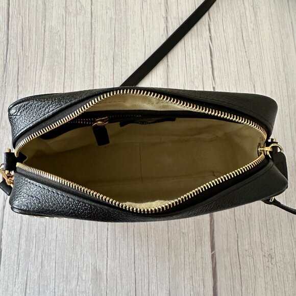 Quince Italian Leather & Raffia Crossbody Bag, Black and Natural - Picture 5 of 11